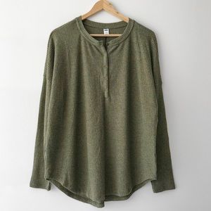 NWT Old Navy Oversize Waffle Knit Thermal Henley
